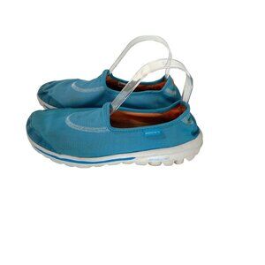 Skechers Lite Womens Size 8.5 Blue Flat Slip On SNeaker Shoes